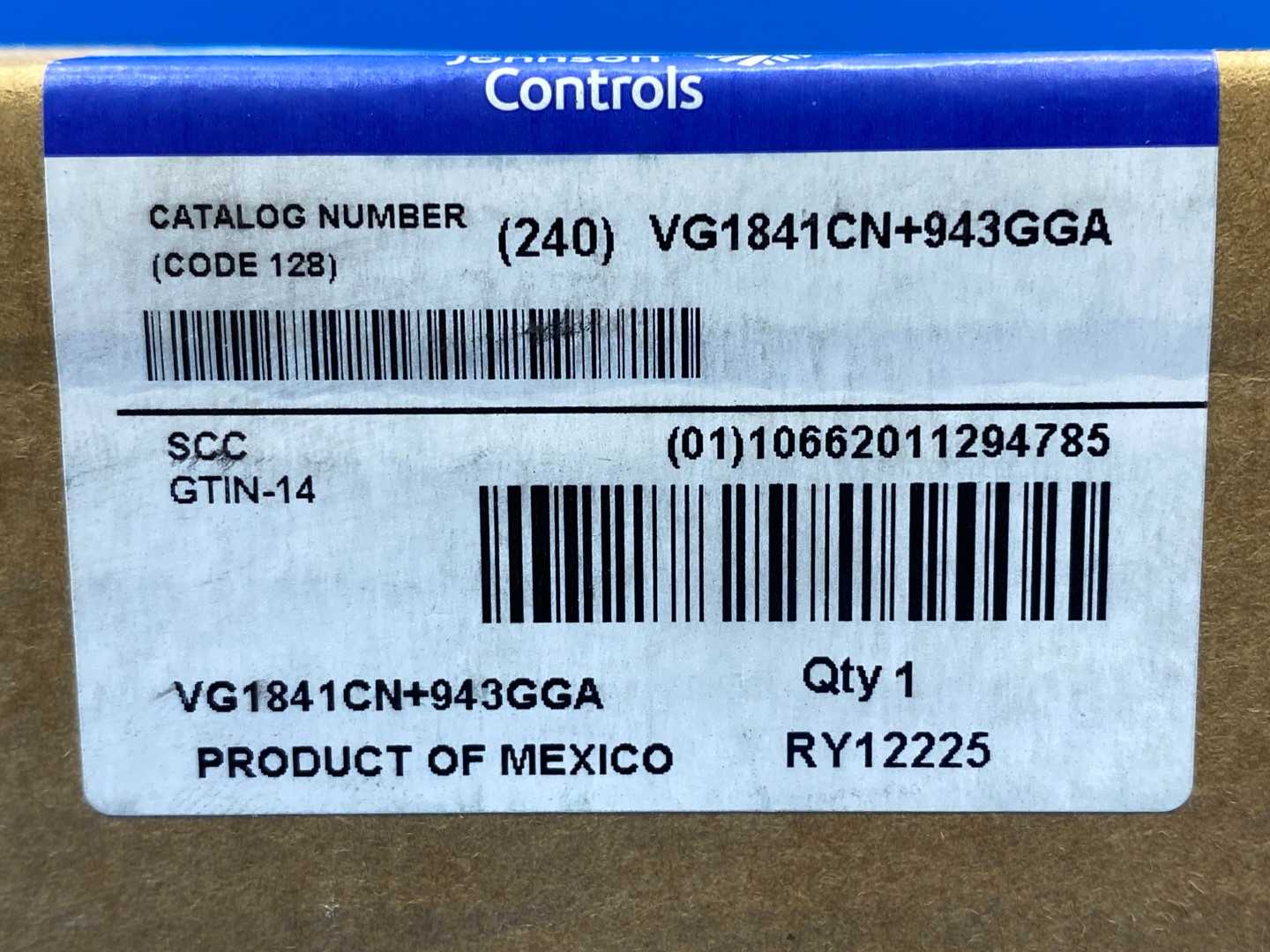 Johnson Controls VG1841CN+943GGA, 1"3W Ball Valve 11.7CV