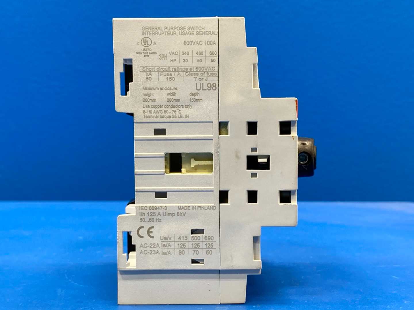 Mersen M125E3 Switch Interruptor – 100A, 600VAC, 3-Phase Safety Disconnect