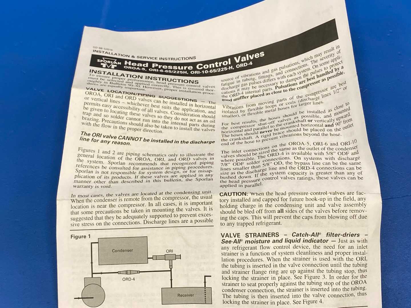 Sporlan Head Pressure Control Valve OROA-5, 58/"X7/8" ODF With Strainer!