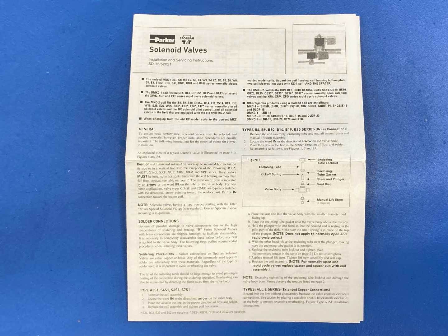 Sporlan Refrigerant Solenoid Valve E19S270-HP w/ MKC-2 coil, 7/8" ODF