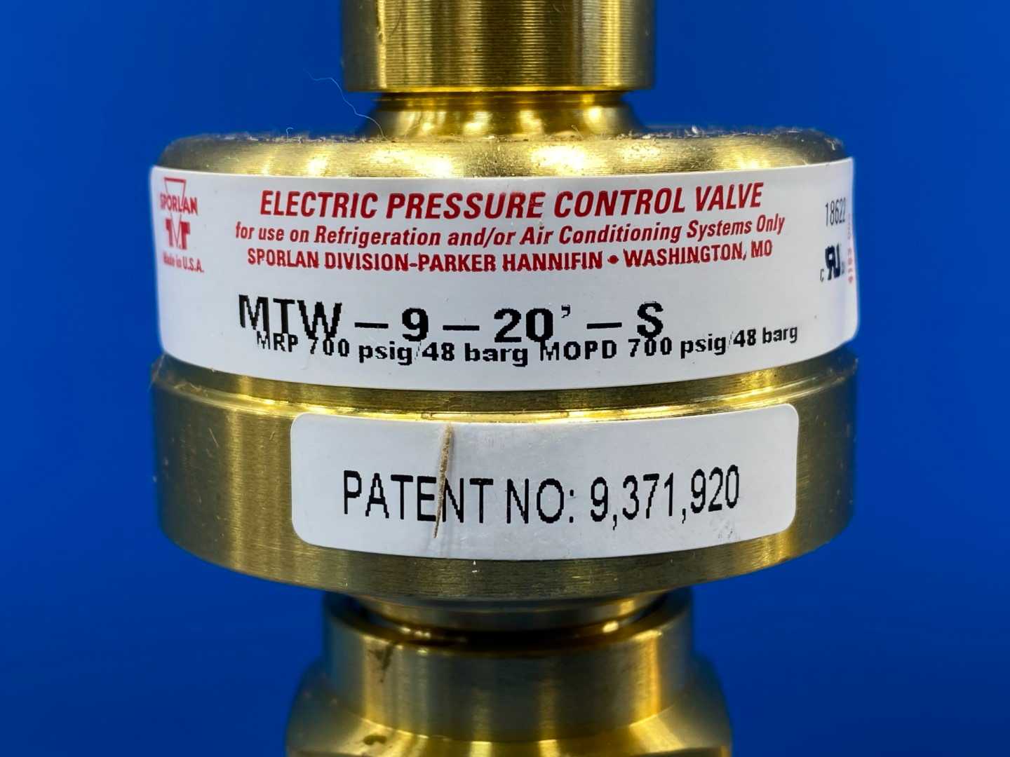 Sporlan Modulating 3-Way Valve MTW-9-20'-S, 7/8" ODF Solder