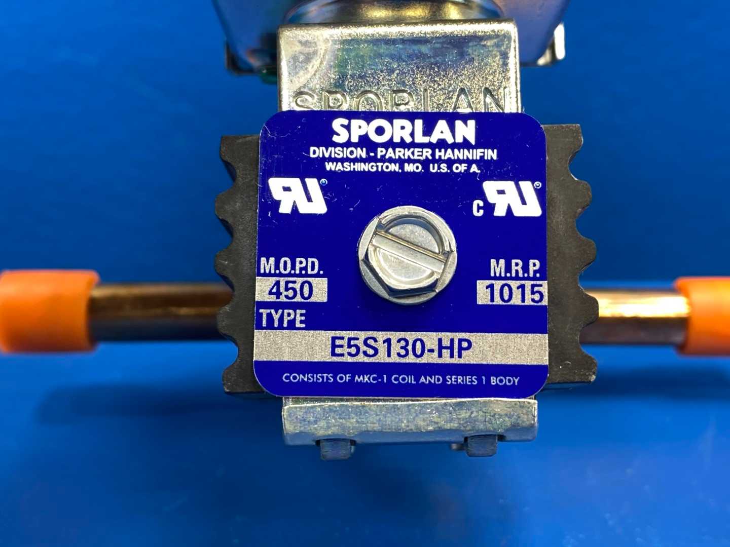Sporlan Solenoid Valve E5S130-HP, 3/8" ODF Solder Connection, 24/50-60 JAQ