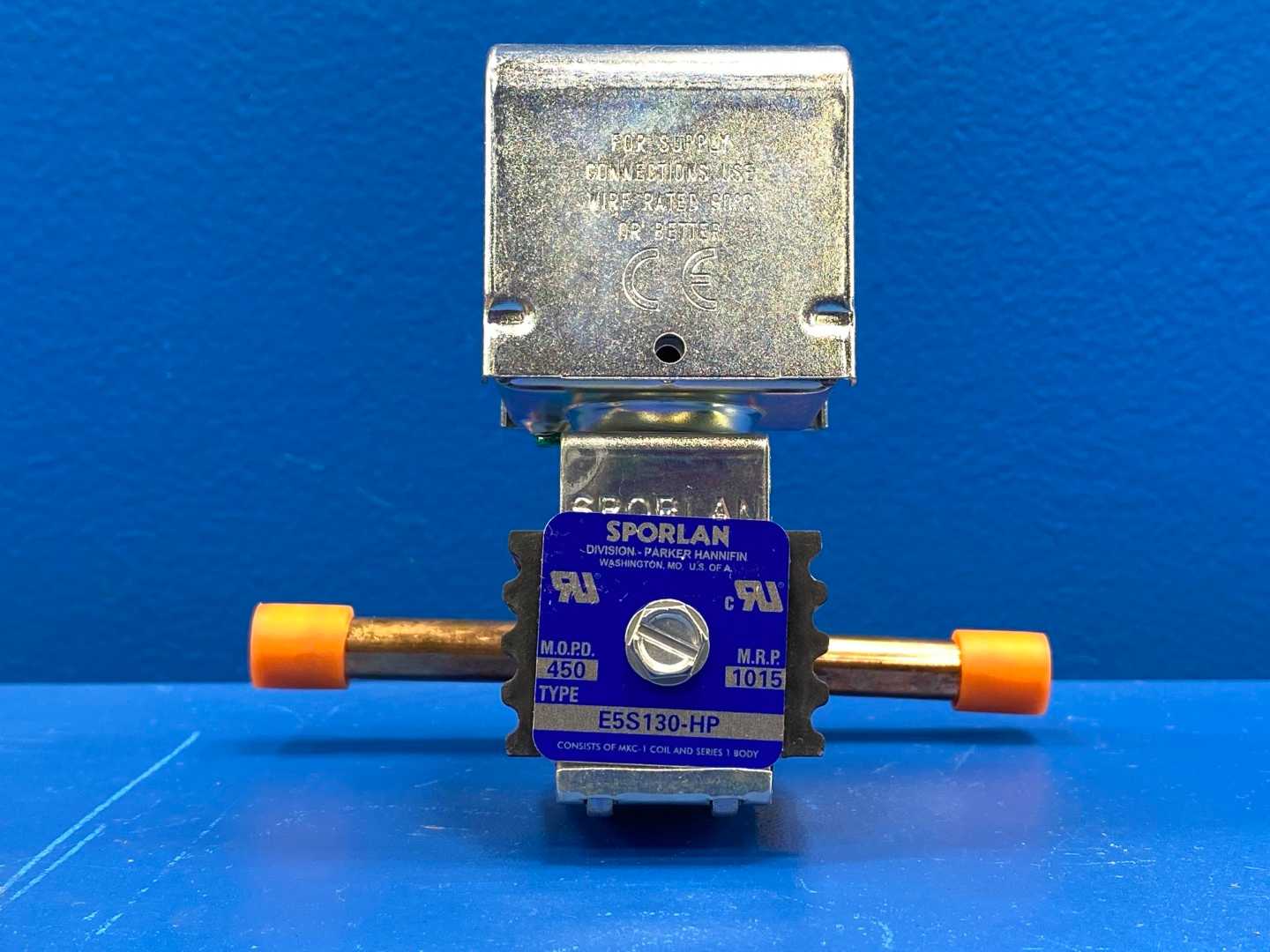 Sporlan Solenoid Valve E5S130-HP, 3/8" ODF Solder Connection, 54/50-60 JAQ