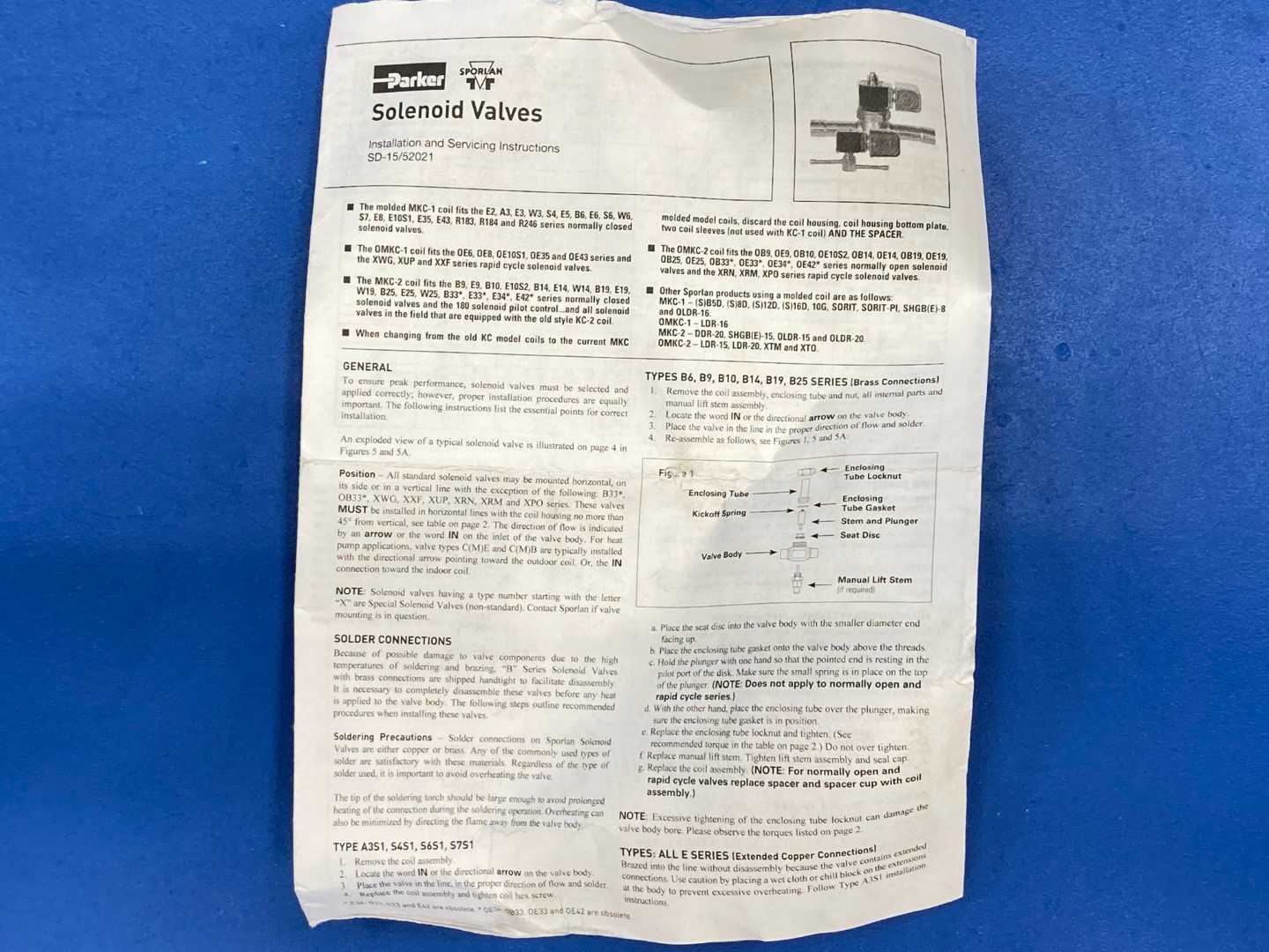 Sporlan Solenoid Valve E10S250-HP, 5/8" ODF Solder Connection, 24/50-60JAQ