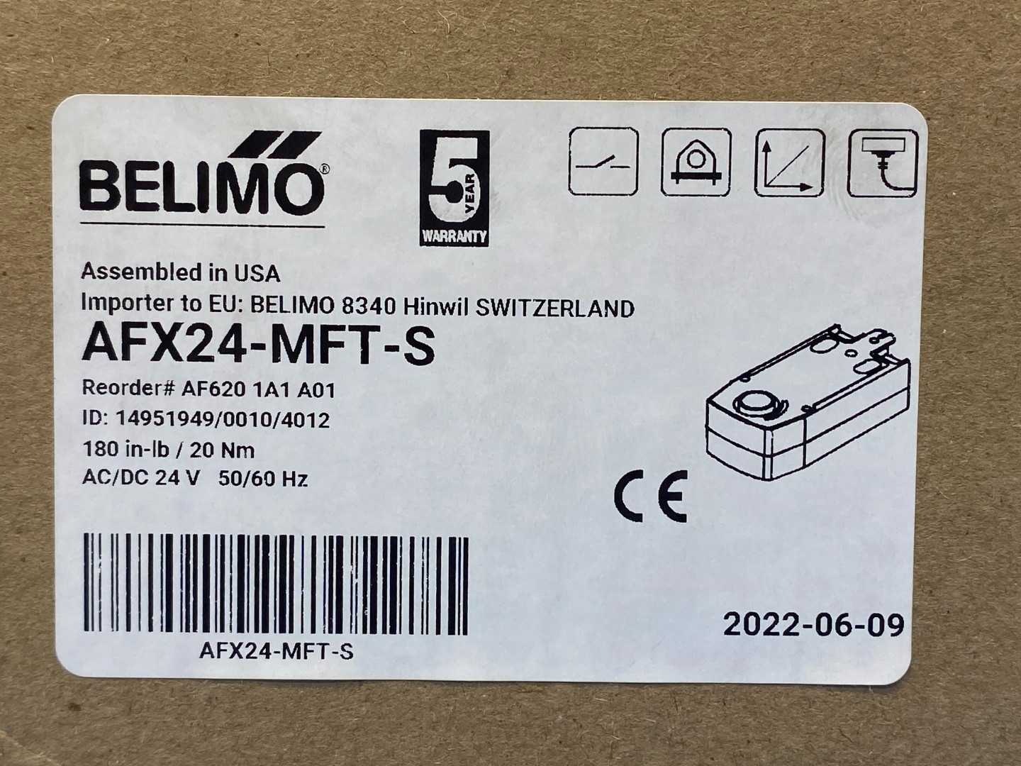 Belimo AFX24-MFT-S Damper Actuator, 24V, 50/60Hz