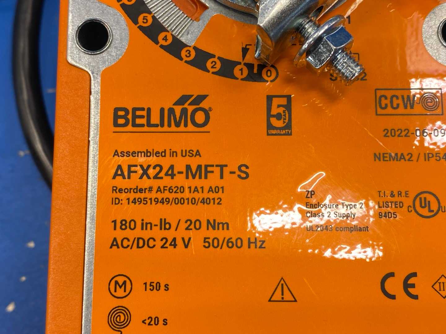 Belimo AFX24-MFT-S Damper Actuator, 24V, 50/60Hz