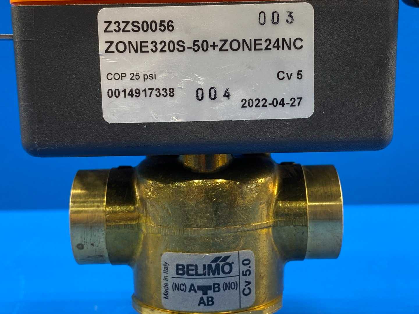 Belimo Z3ZS0056, ZONE320S-50+ZONE24NC, Spring Return 24VAC,7VA