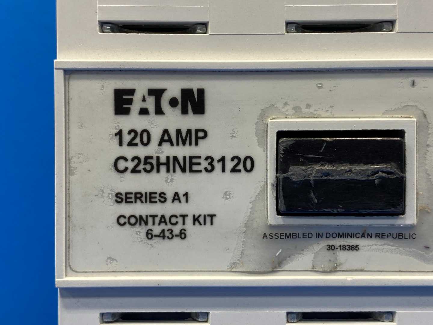 Eaton Definite Purpose Contactor C25HNE3120T Series A1, 24V Coil, 60Hz, 3-Pole