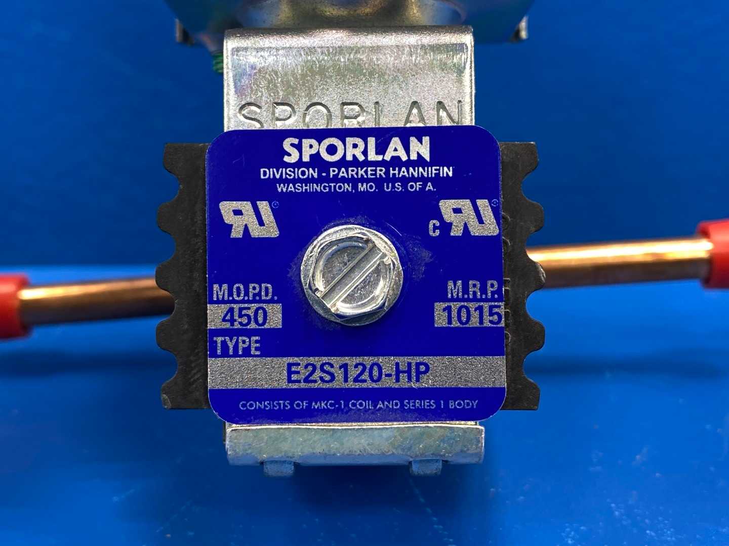 Sporlan Solenoid Valve E2S120-HP 1/4” ODF Solder 24V 60Hz JAQ 1015 PSI MRP HVAC Refrigeration