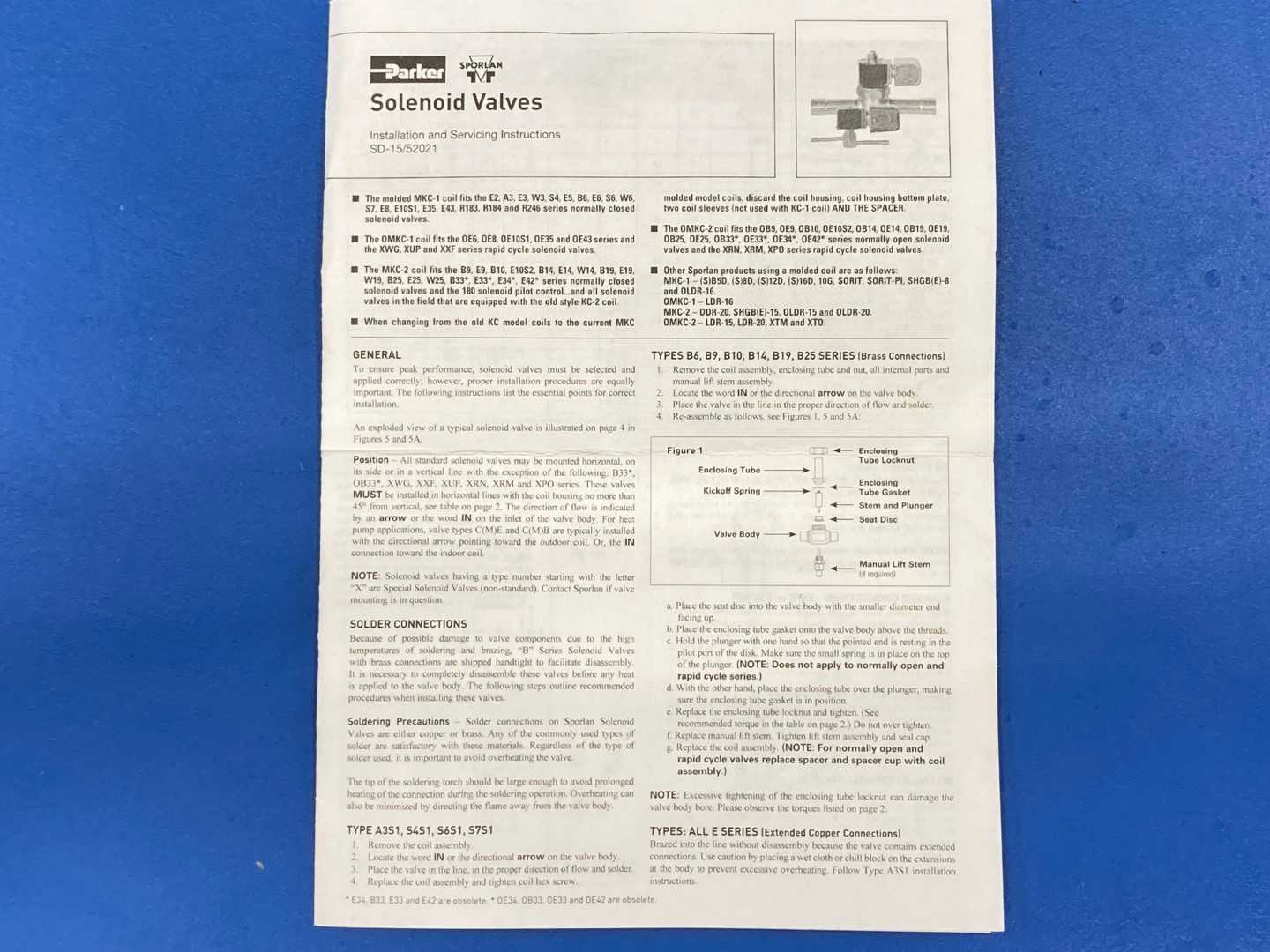 Sporlan Solenoid Valve E6S130-HP 3/8” ODF Solder 24V 60Hz JAQ 1015 PSI MRP HVAC Refrigeration