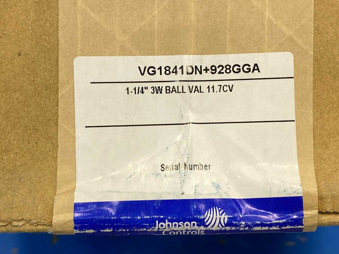 Johnson Controls VG1841DN+928GGA, 1-1/4", 3W Ball Valve, 11.7CV