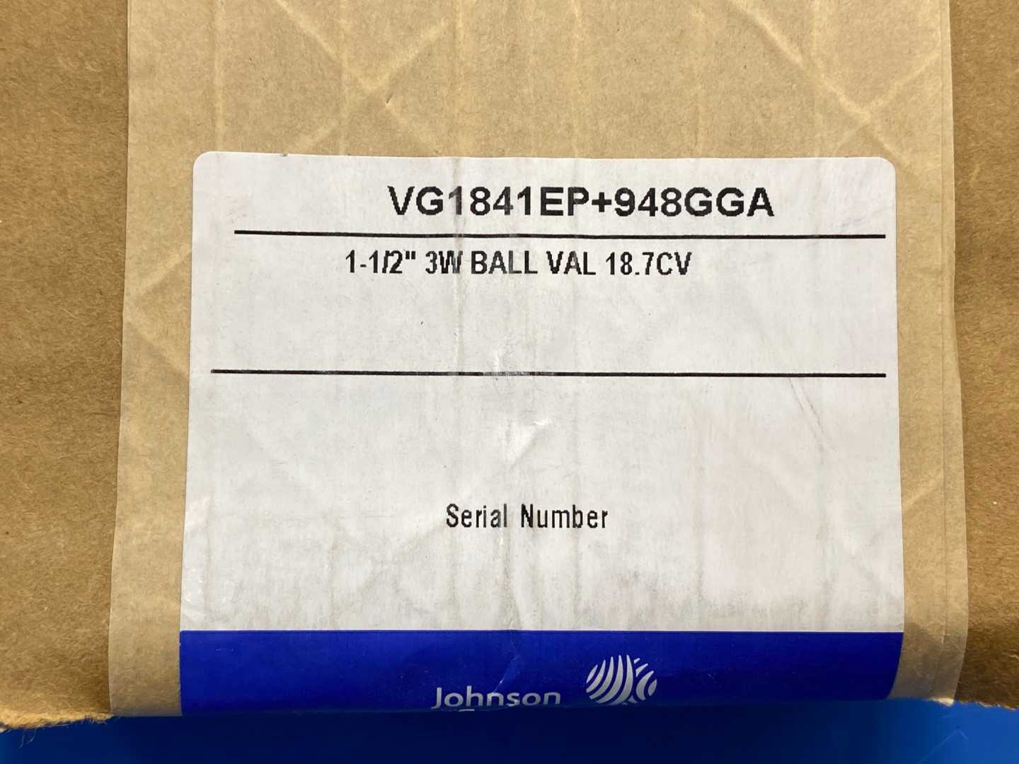 Johnson Controls VG1841EP+948GGA, 1-1/2", 3W Ball Valve, 18.7CV