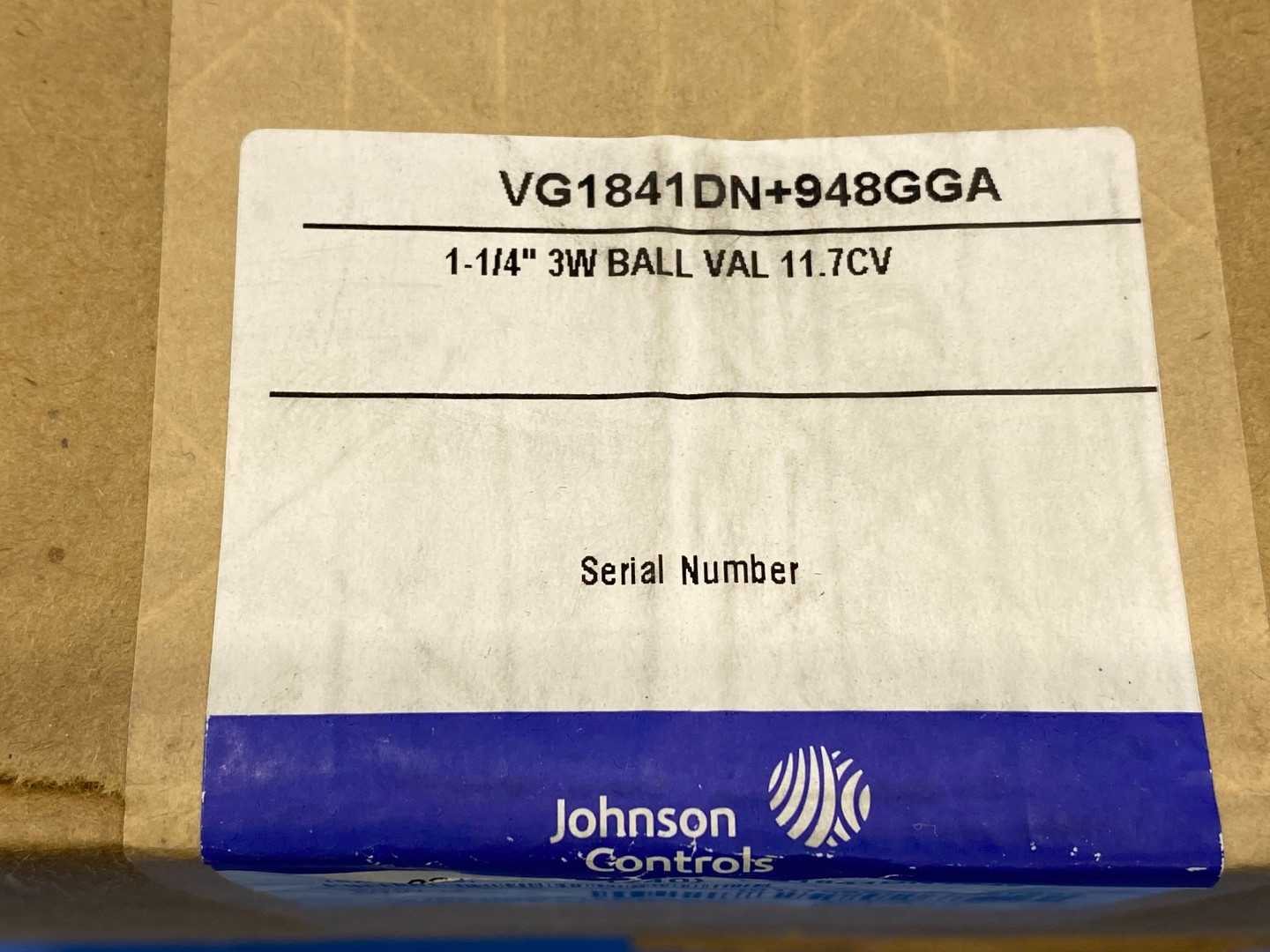 Johnson Controls VG1841DN+948GGA, 1-1/4", 3W Ball Valve, 11.7CV