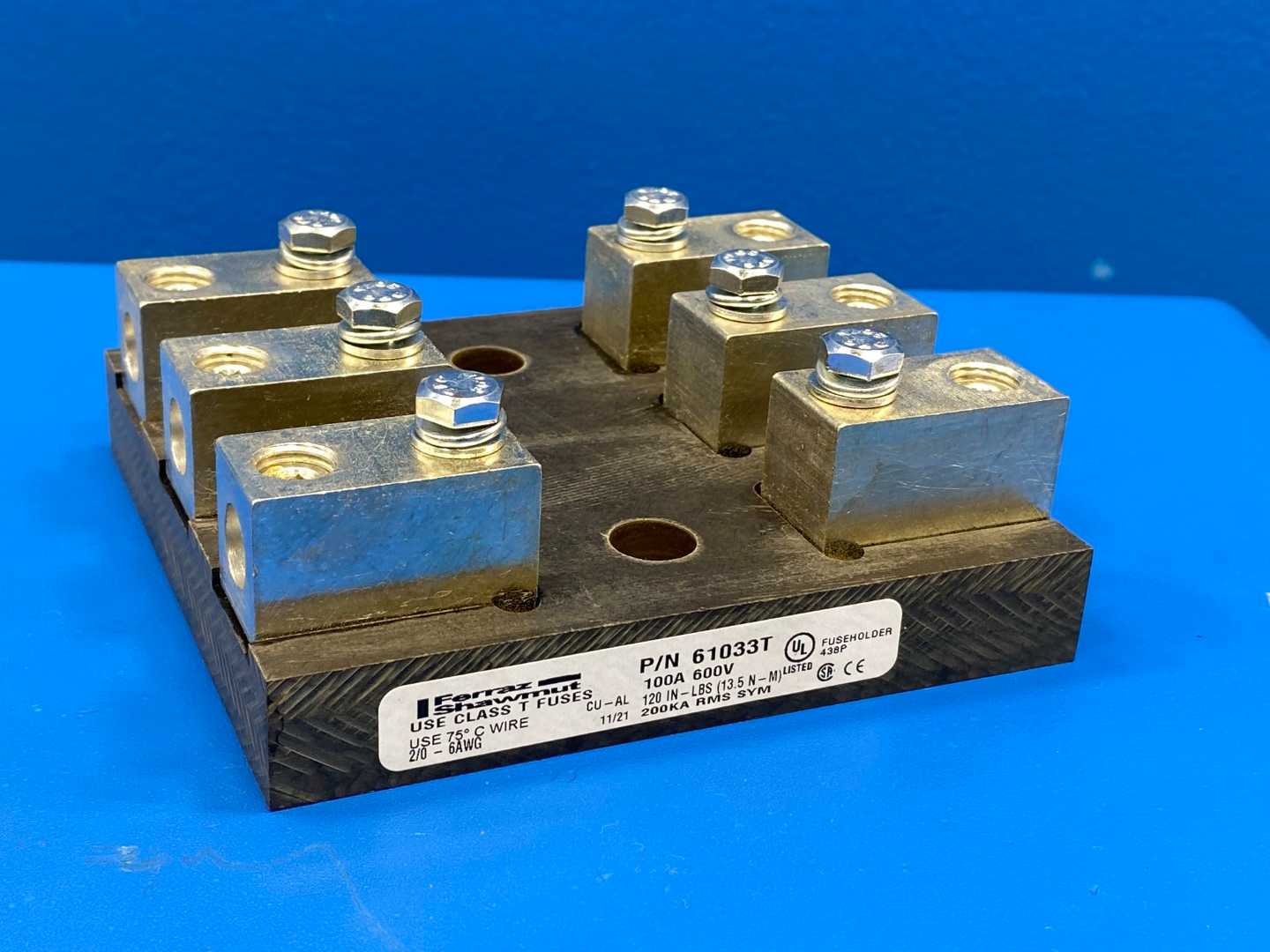 Mersen Fuse Block 61033T 600V-100A