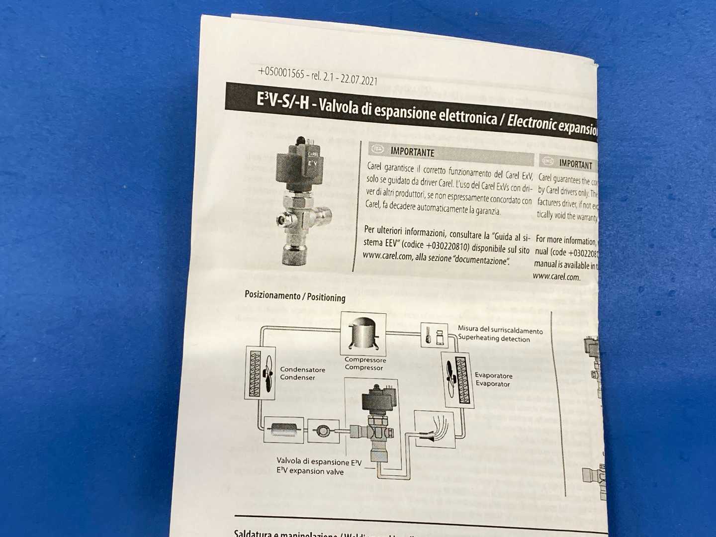 Carel E3V45SWR00 (3/4"-7/8") Electronic Expansion Valve