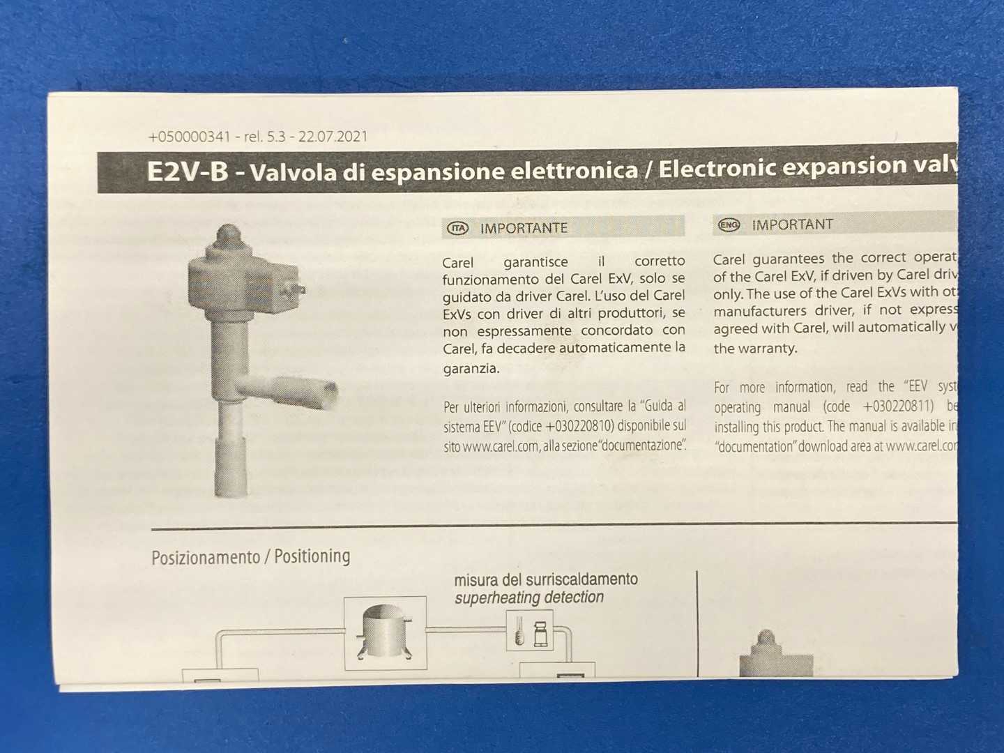 Carel E2V24SSM00 16mm-16mm (5/8"-5/8") Electronic Expansion Valve