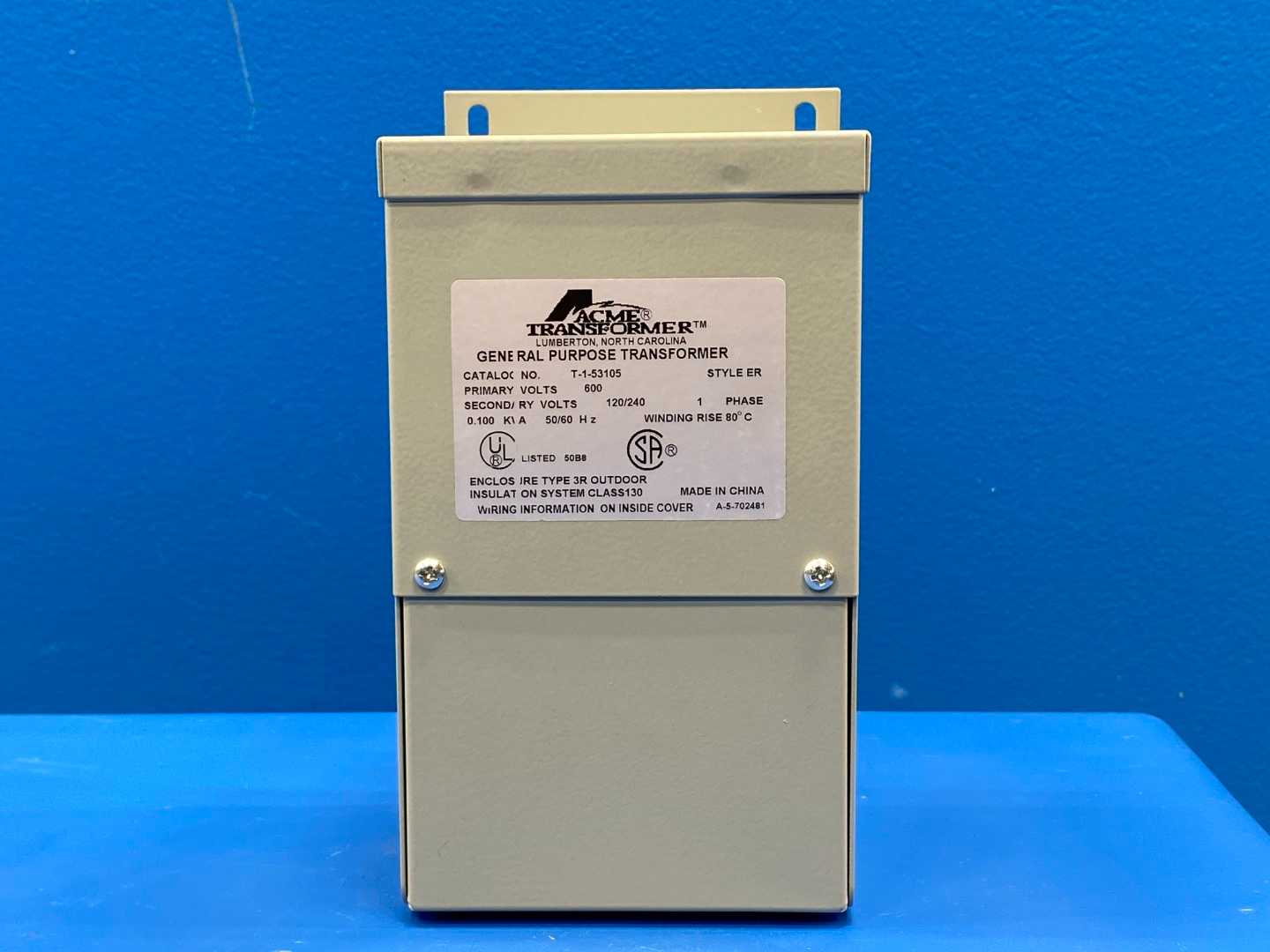 ACME Electric T-1-53105 General Purpose Transformer 50/60HZ