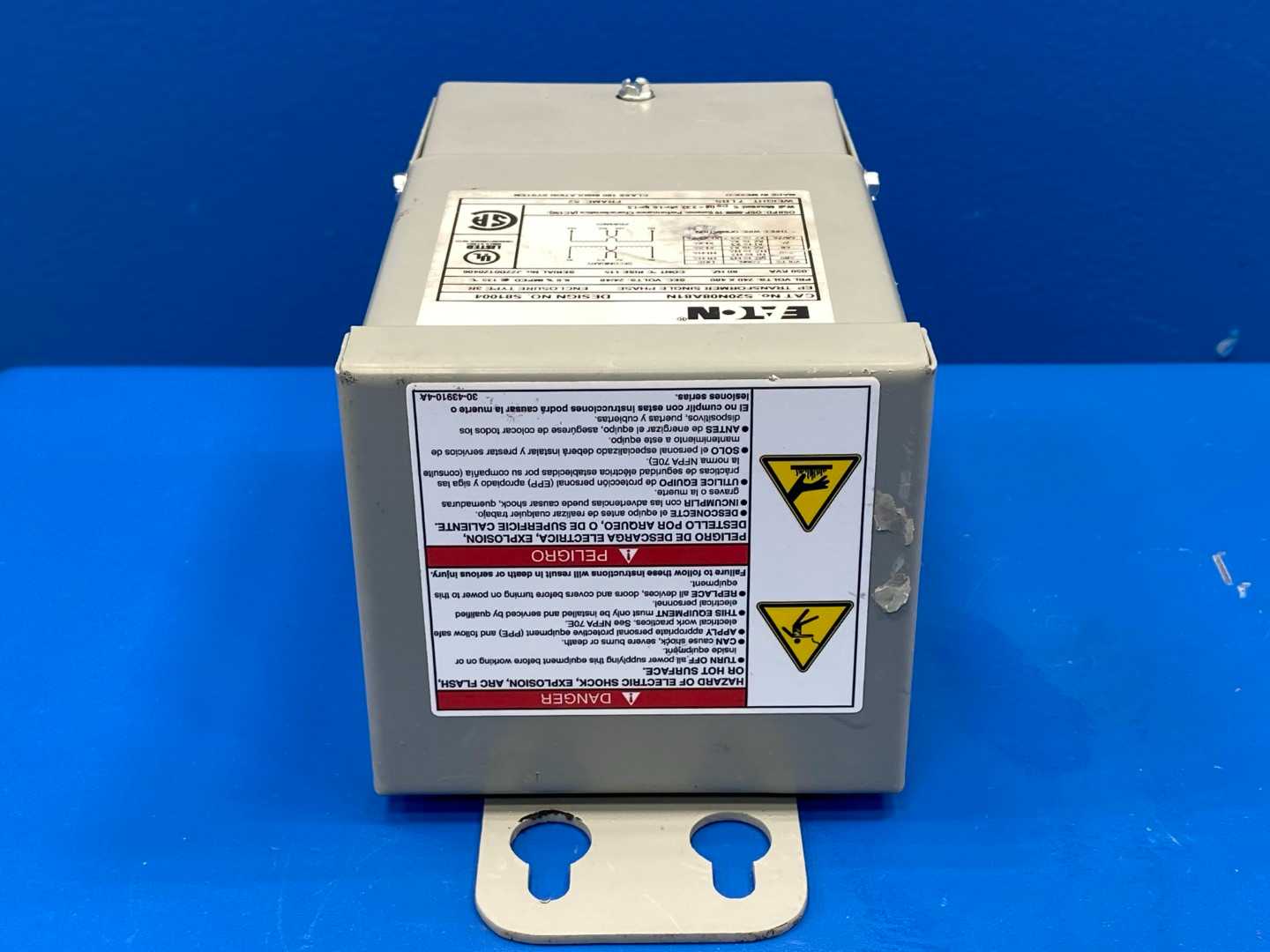 Eaton Transformer S20N08A81N, 0.050KVA, 60HZ, 240x480V, Single phase 