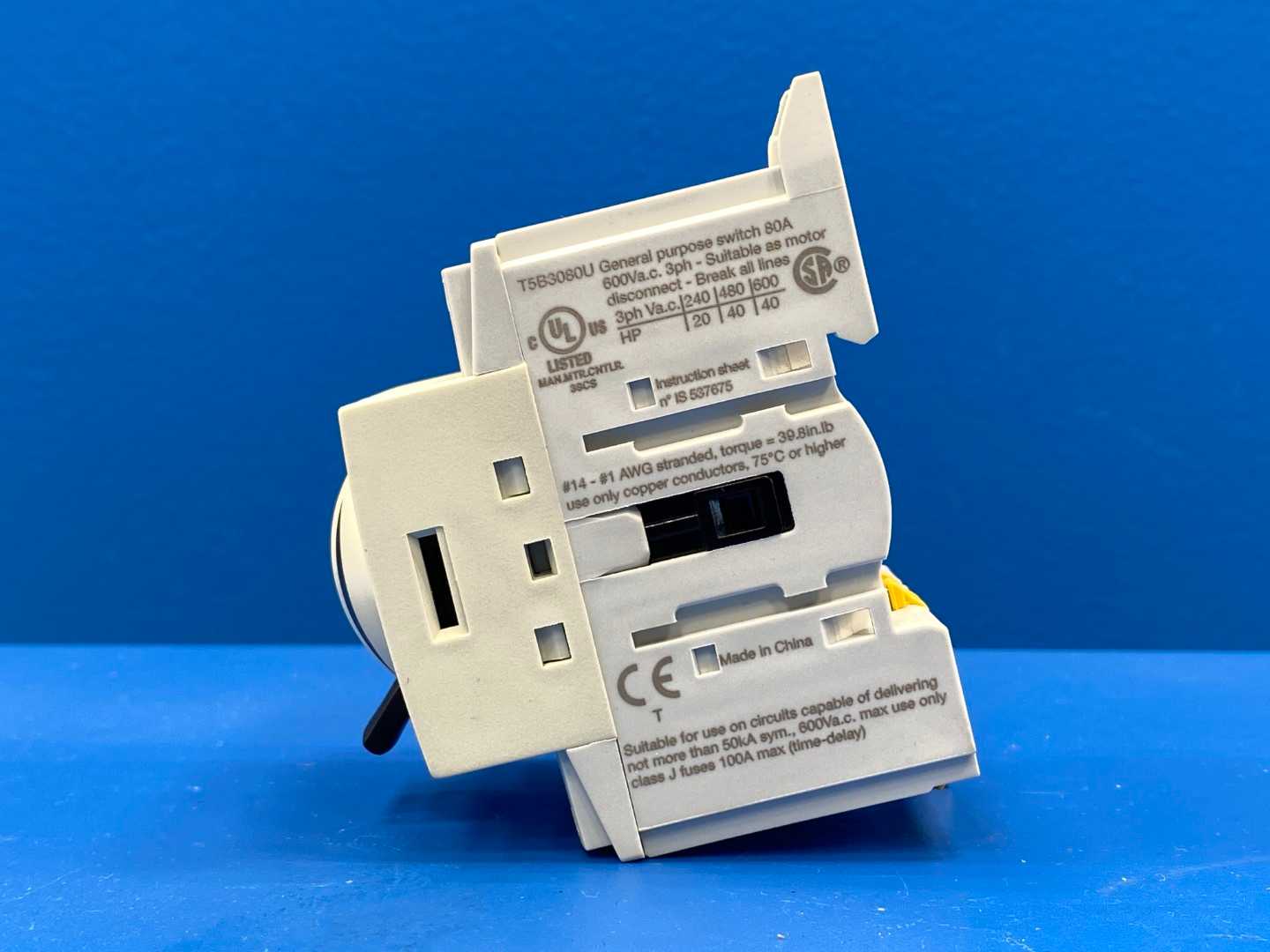 Eaton T5B3080U General purpose switch 80A, 3 Pole, 600AVC, B Frame