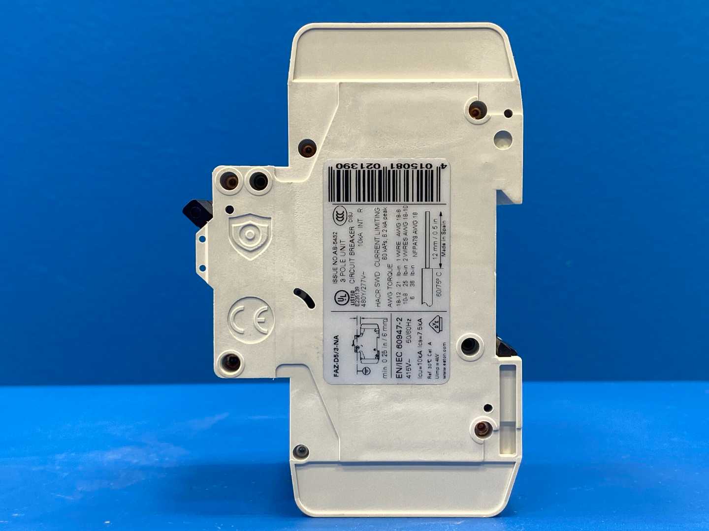 Eaton FAZ-D5/3-NA  5A  3P Miniature Circuit Breaker 