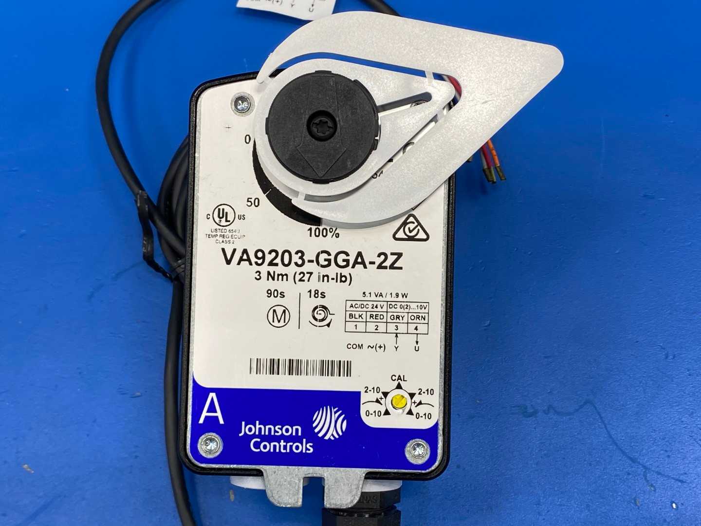 Johnson Controls Electric Ball Valve Actuator VA9203-GGA-2Z, 24VAC, 