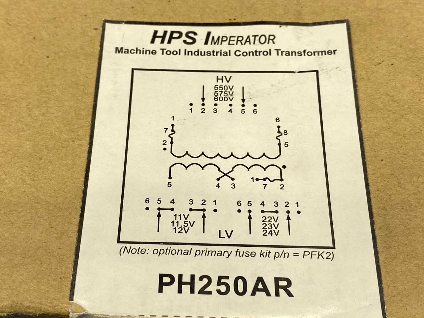 HPS PH250AR Industrial Control Transformer 60HZ- 250VA