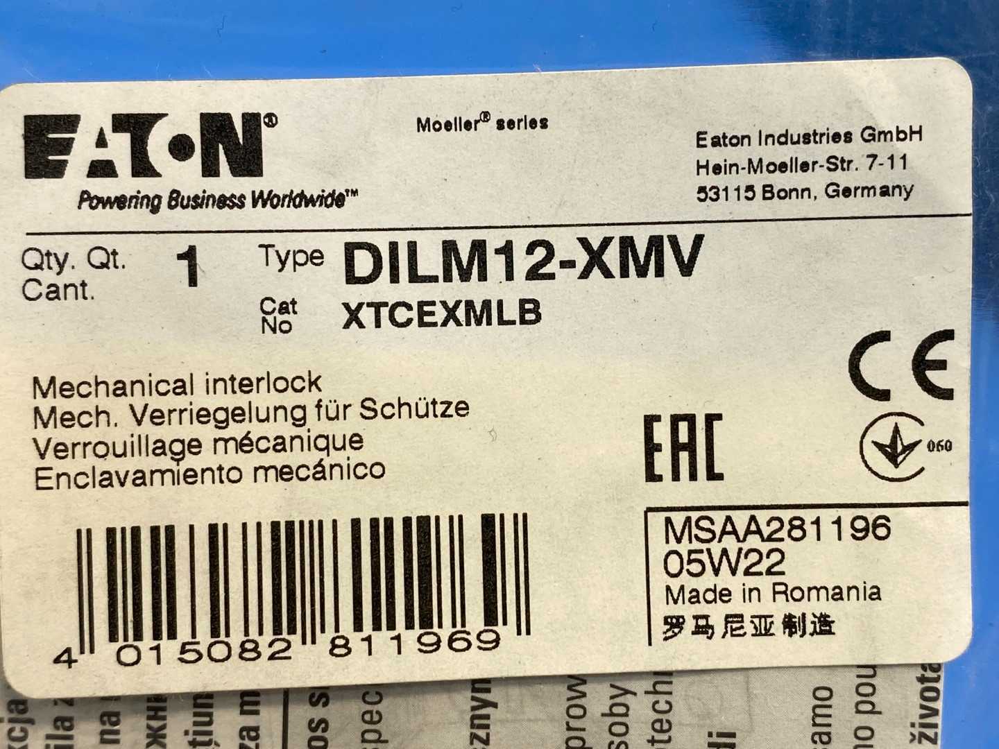 EATON DILM12-XMV Mechanical Interlock KIT XTCEXLMB