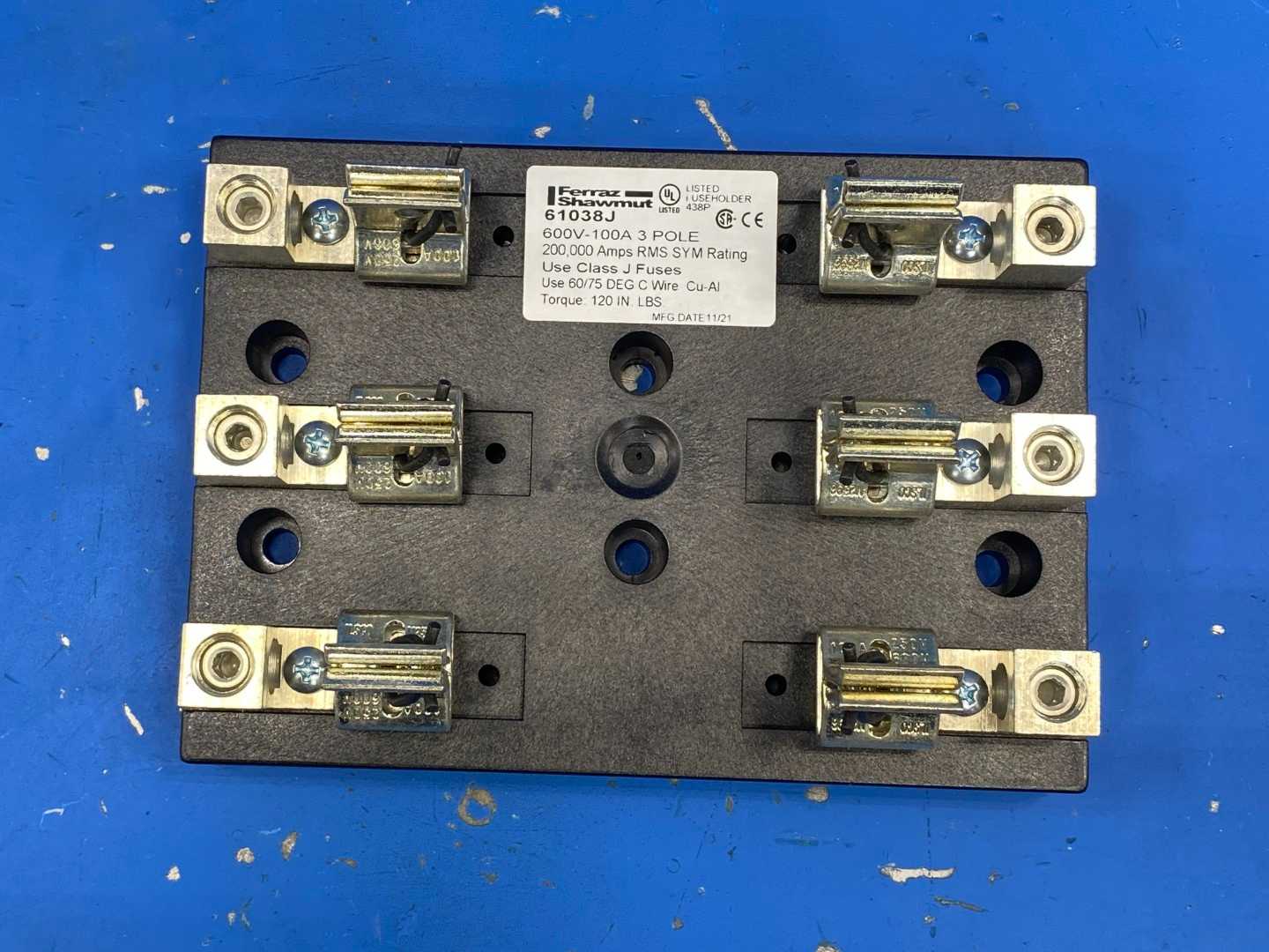 Mersen Fuse Block 61038J, 600V-100A 