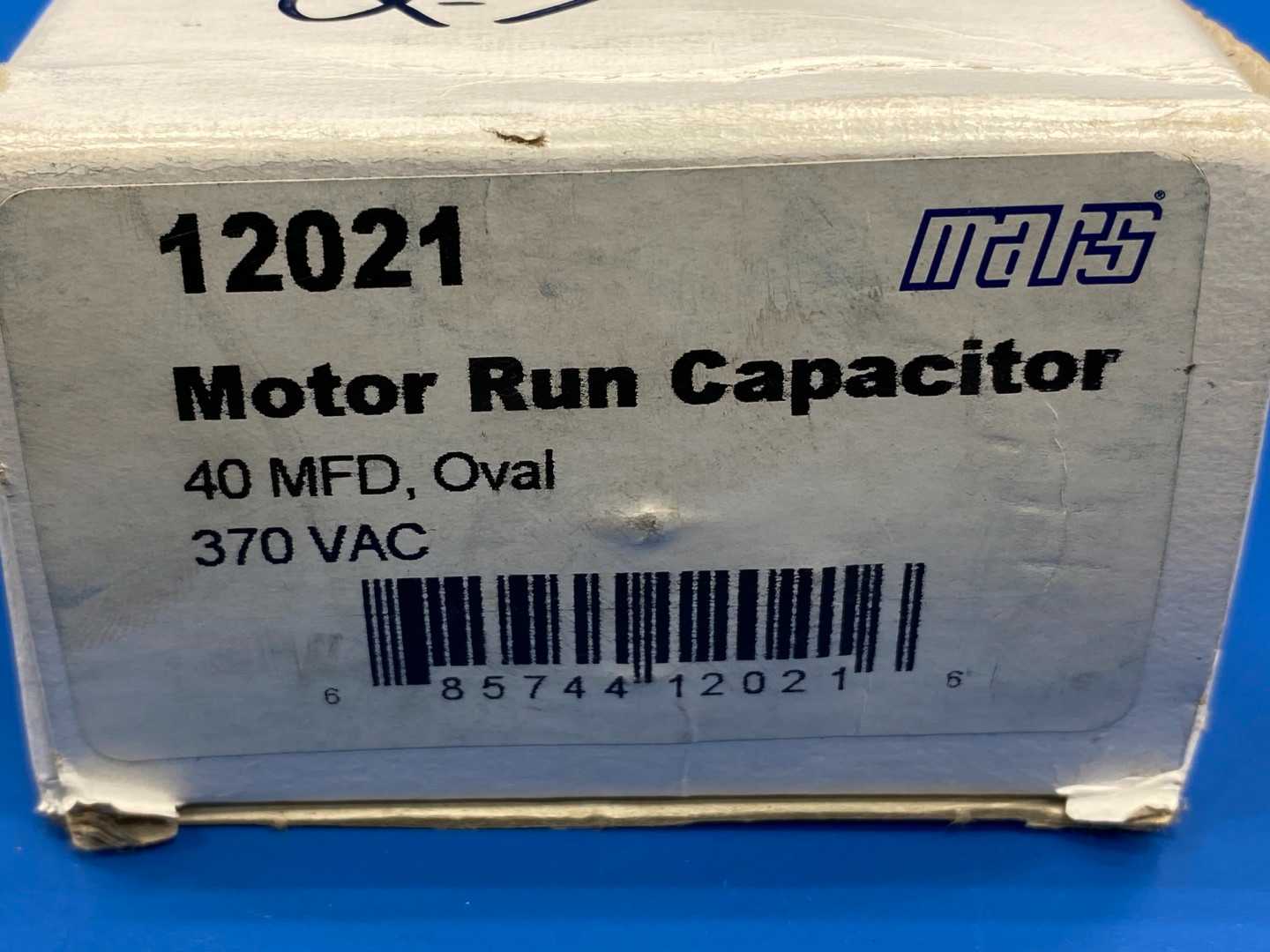 Mars Motor Run Capacitor 12021, (40MFD-370VAC)