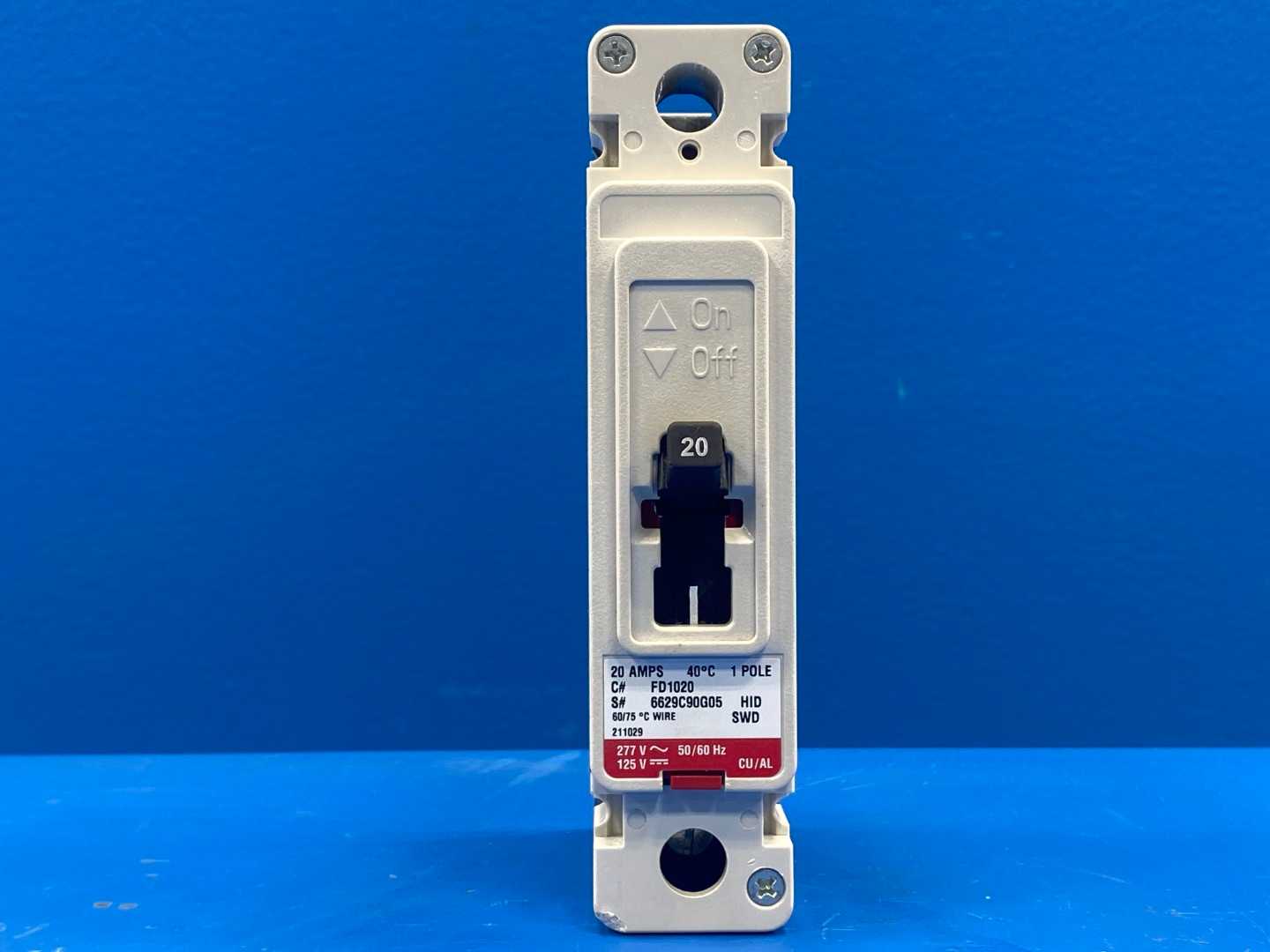 Eaton Industrial Circuit Breaker FD1020 (FD 35K) 1 Pole, 20A