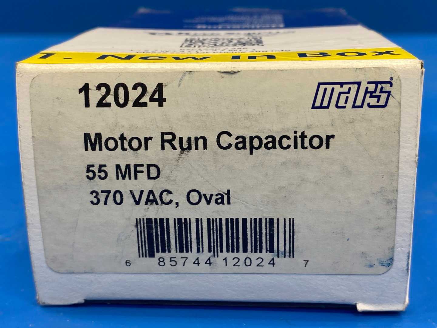 Mars, Motor Run Capacitor 12024, 55MFD, Oval, 370VAC