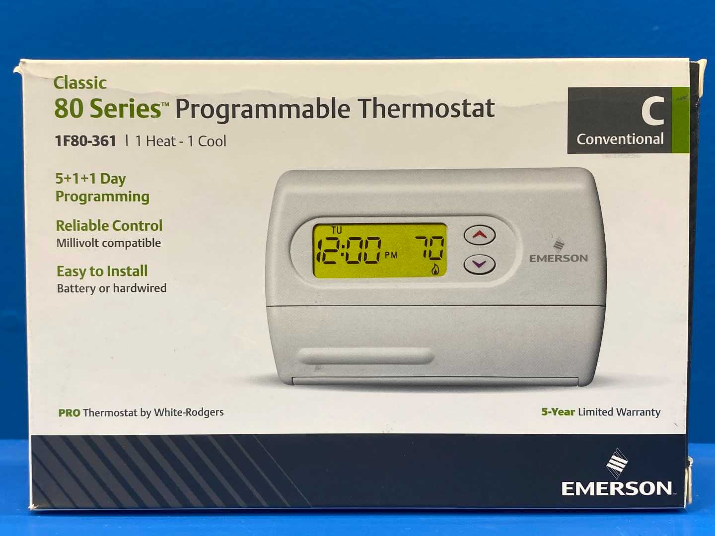 Emerson, Classic 80 Series, Programmable Thermostat 1F80-361