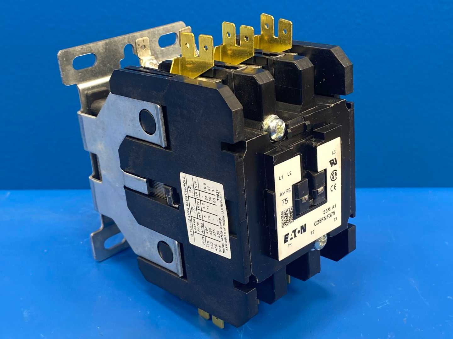 Eaton C25FNF375T Definite Purpose Contactor, 3-pole, 75A, 24V, 50/60Hz