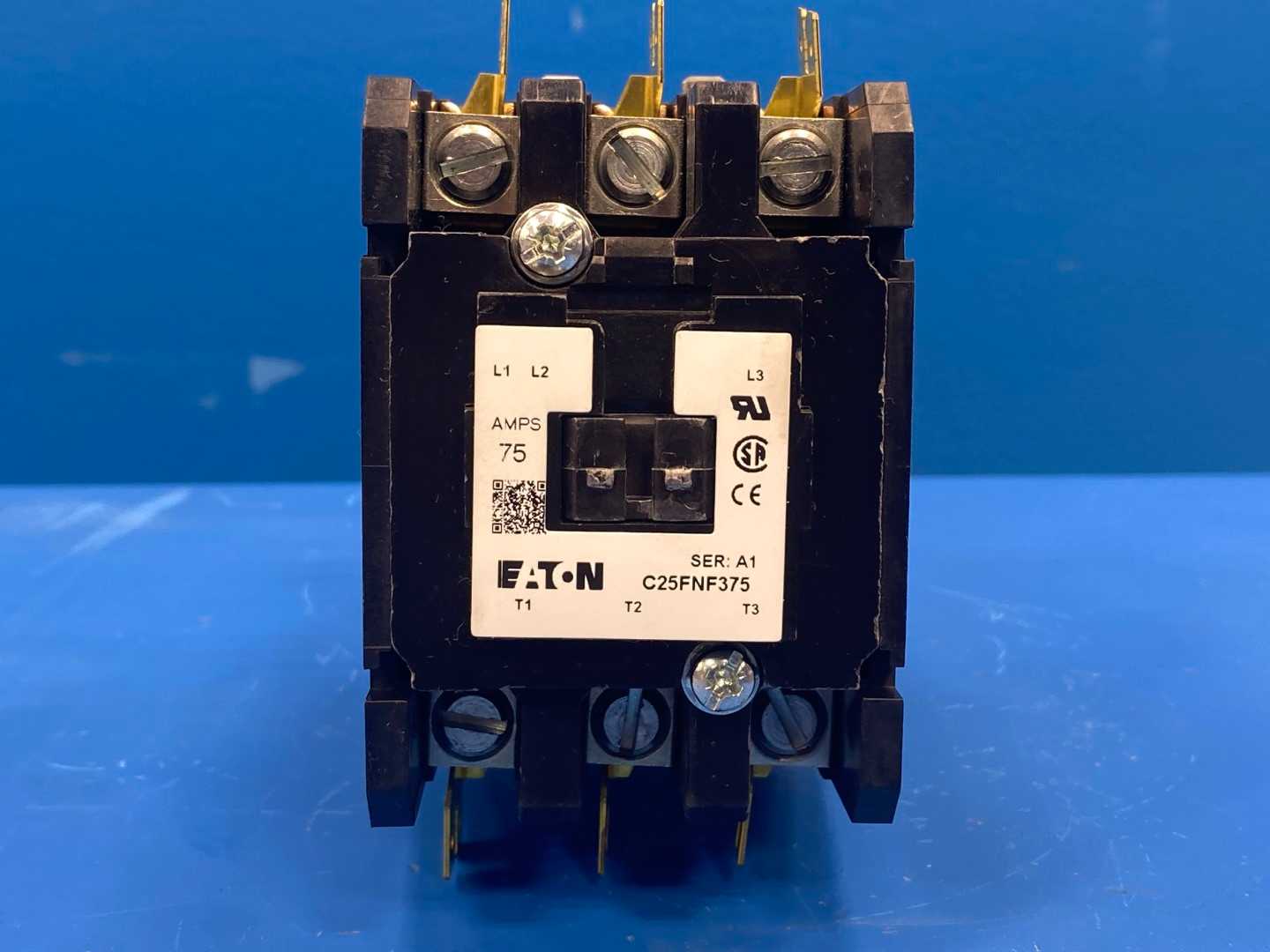 Eaton C25FNF375T Definite Purpose Contactor, 3-pole, 75A, 24V, 50/60Hz