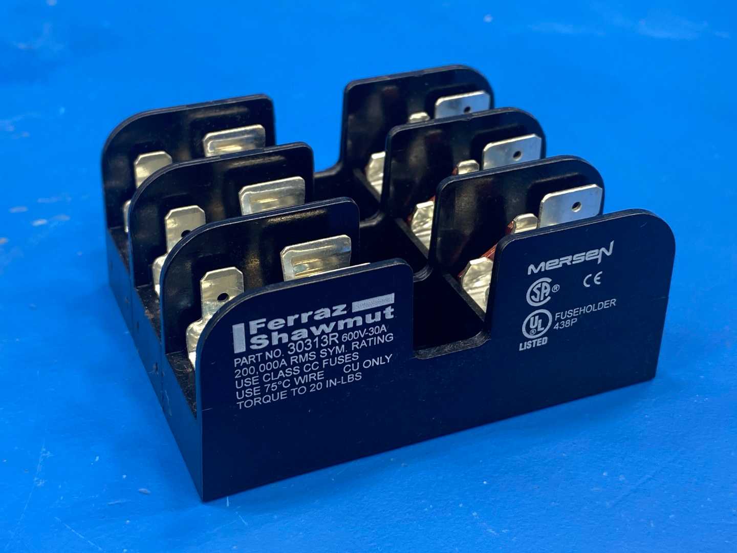 Mersen Fuse Block 30313R, 600V-30A