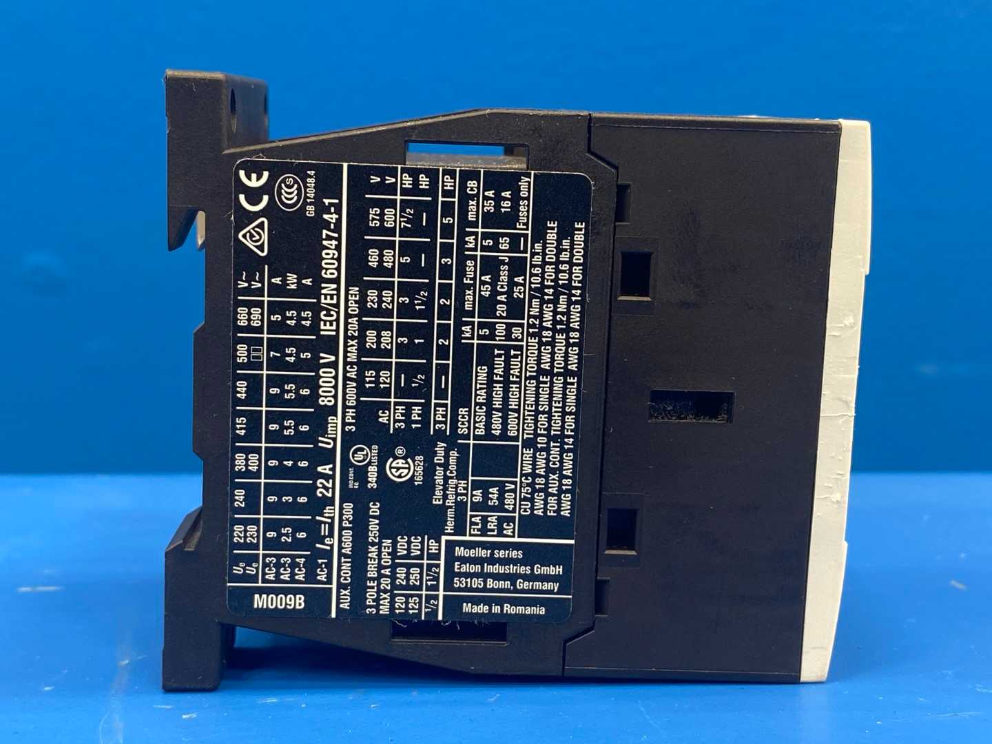 Eaton Contactor, XCTE009B10T,Type DILM9-10