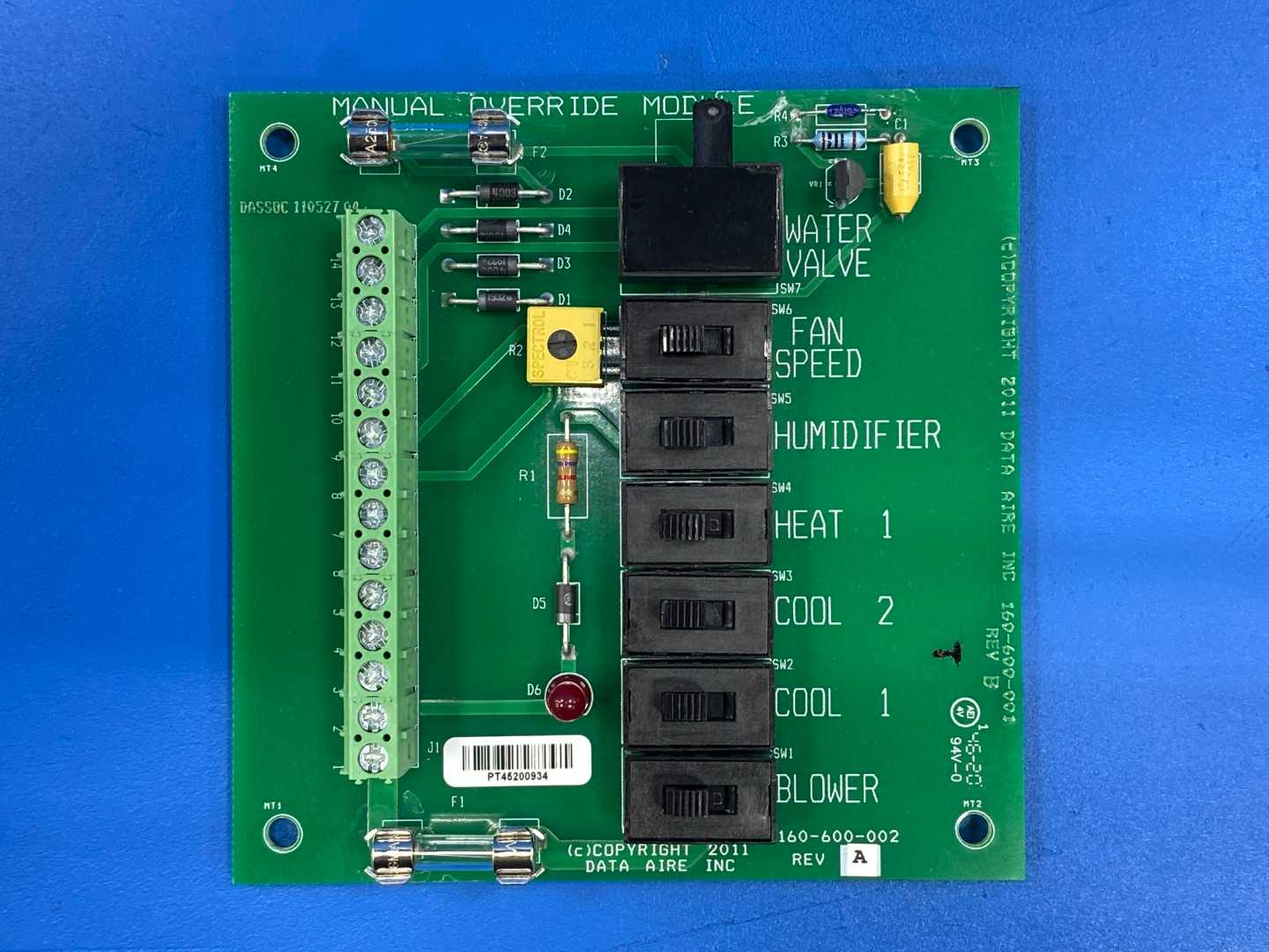 Data Aire Manual Override Module 160-600-002 Rev. A XBMZB6 