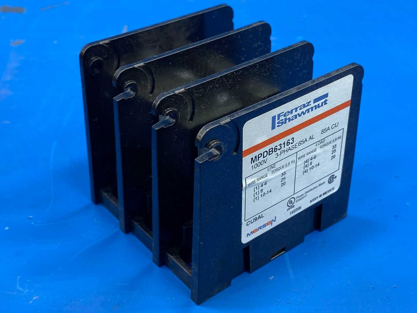 Mersen Power Distribution Block, MPDB63163, 1000V