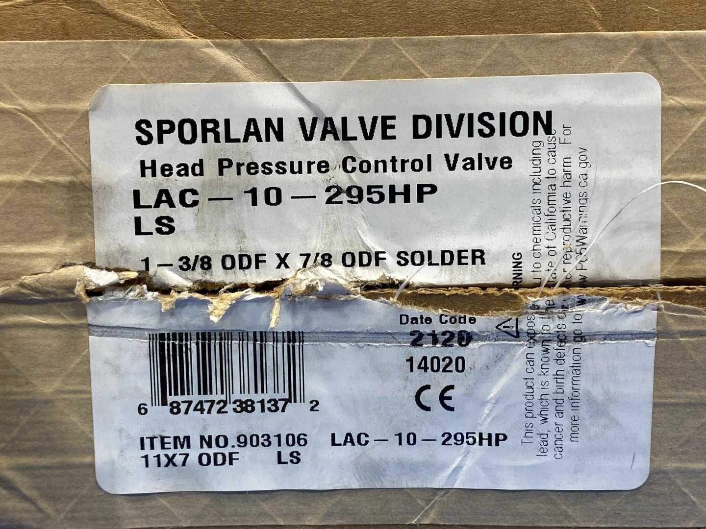 Sporlan Valve Division,(LAC-10-295HP) Head Pressure Control Valve