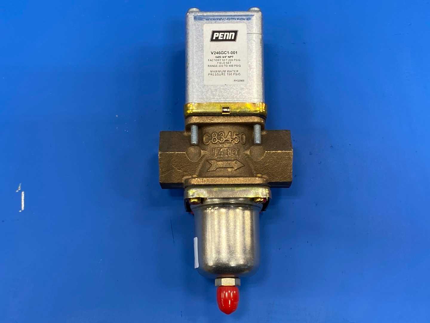 Penn V246GC1-001C, 3/4 NTP Water Valve, 200-400PSI, 1/4 Sae Male 