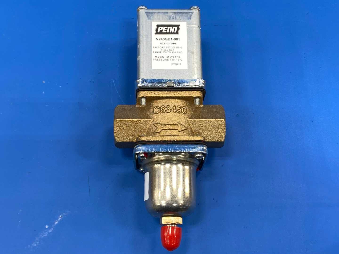 Penn V246GB1-001C, 1/2 Water Valve, 200-400PSIG, 1/4 SAE male