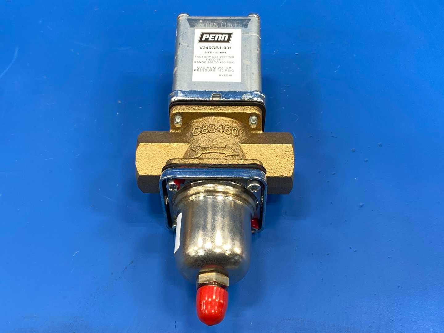 Penn V246GB1-001C, 1/2 Water Valve, 200-400PSIG, 1/4 SAE male