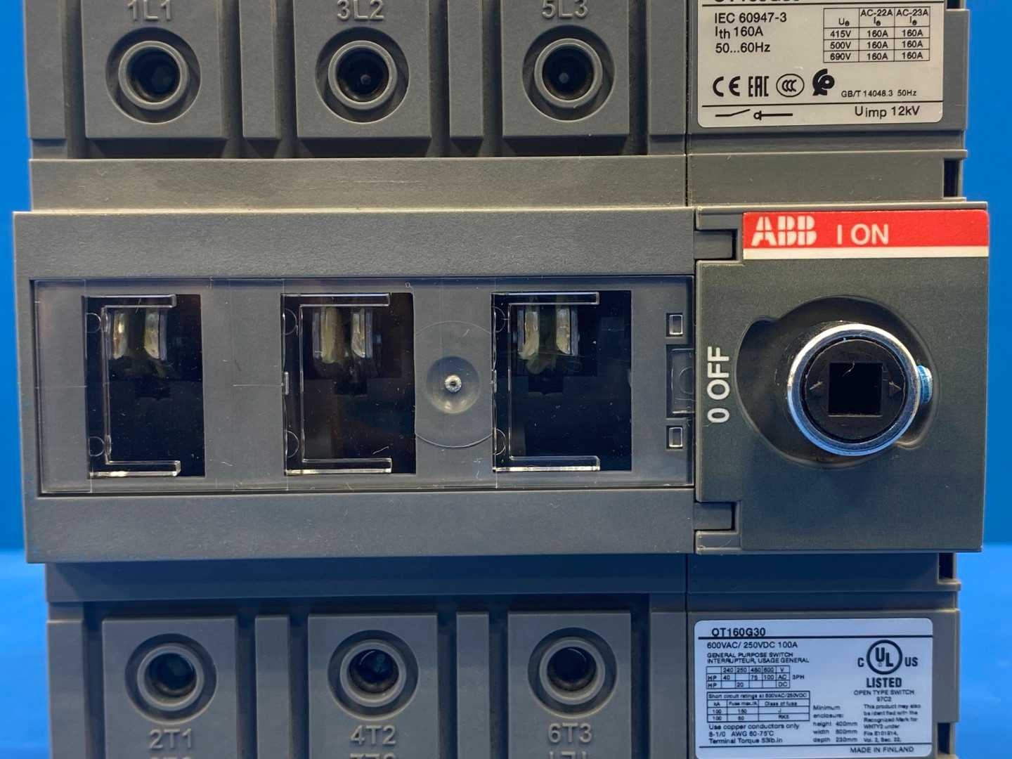 ABB Switch- Disconnect, 1SCA138207R1001 (OT160G30), 3-pole, 160A