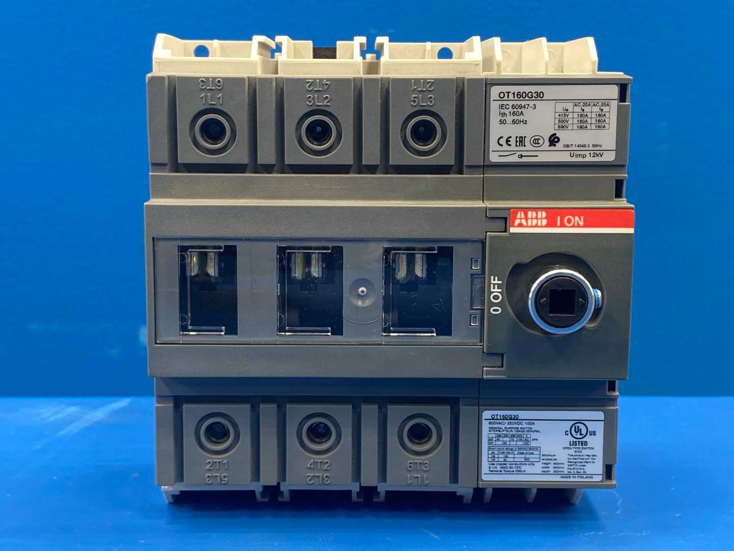 ABB Switch- Disconnect, 1SCA138207R1001 (OT160G30), 3-pole, 160A