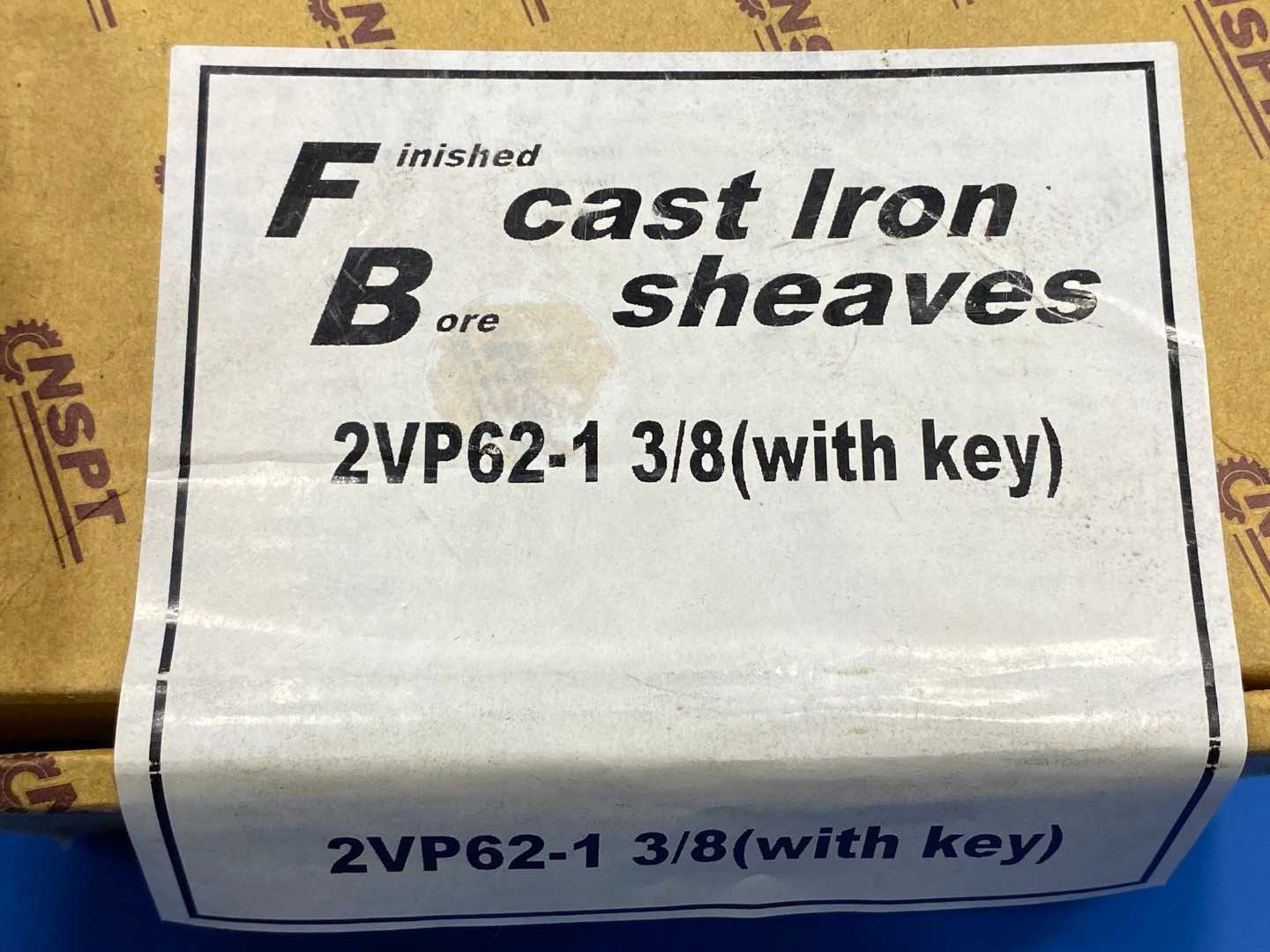 Finished Bore, Cast Iron Sheave, 2VP62-1, 3/8" with Key