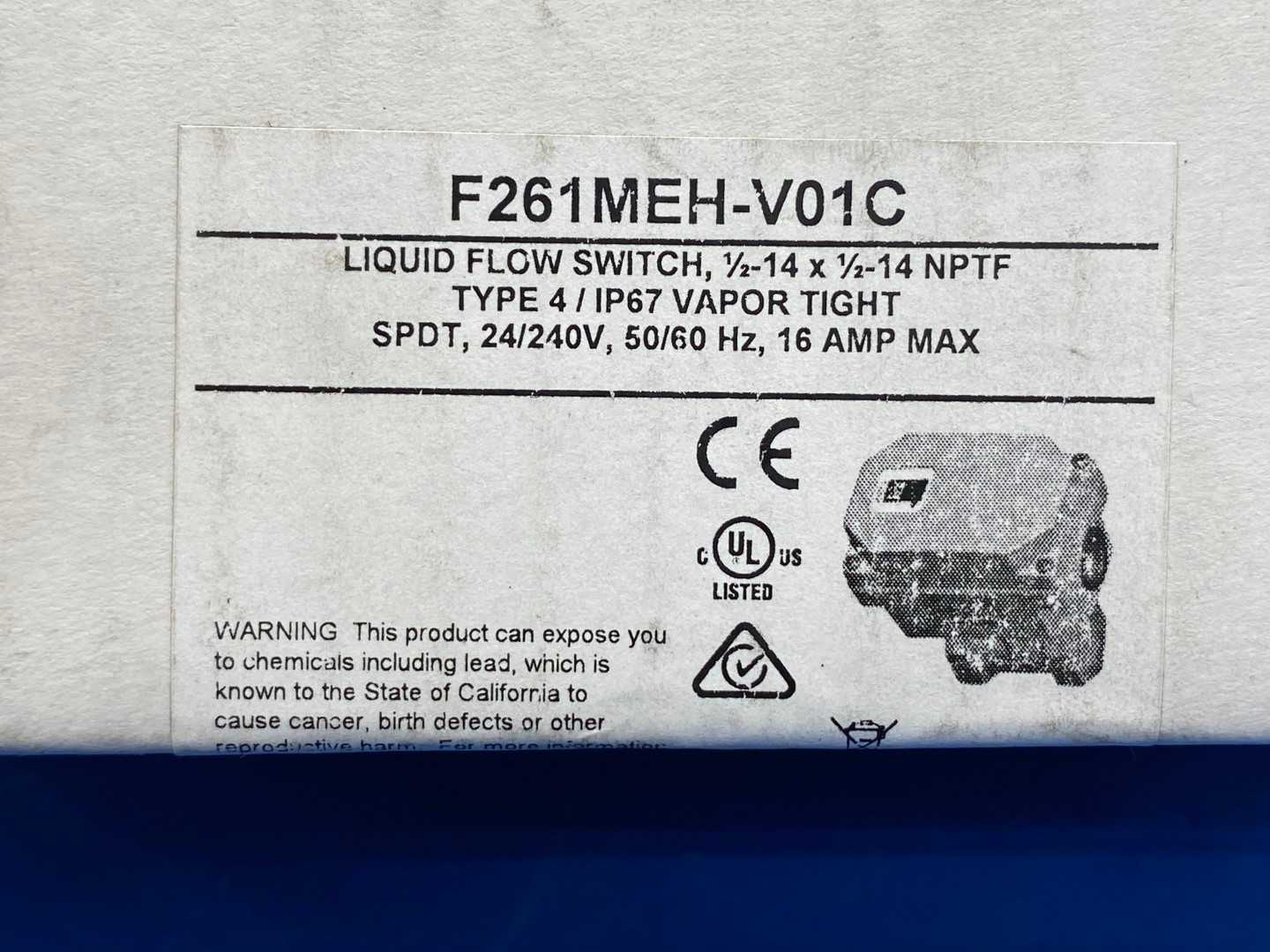 Penn F261MEH-V01C Liquid Flow Switch, 1/2-"14 x 1/2"-14 NPFT, 24/240V