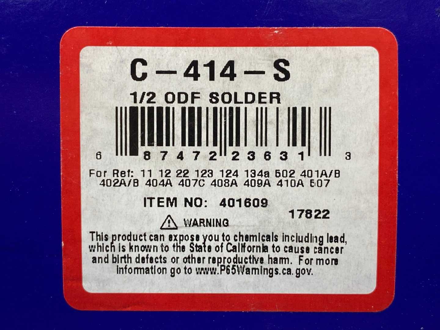 Sporlan Catch-All Filter Drier C-414-S, 1/2" ODF Solder