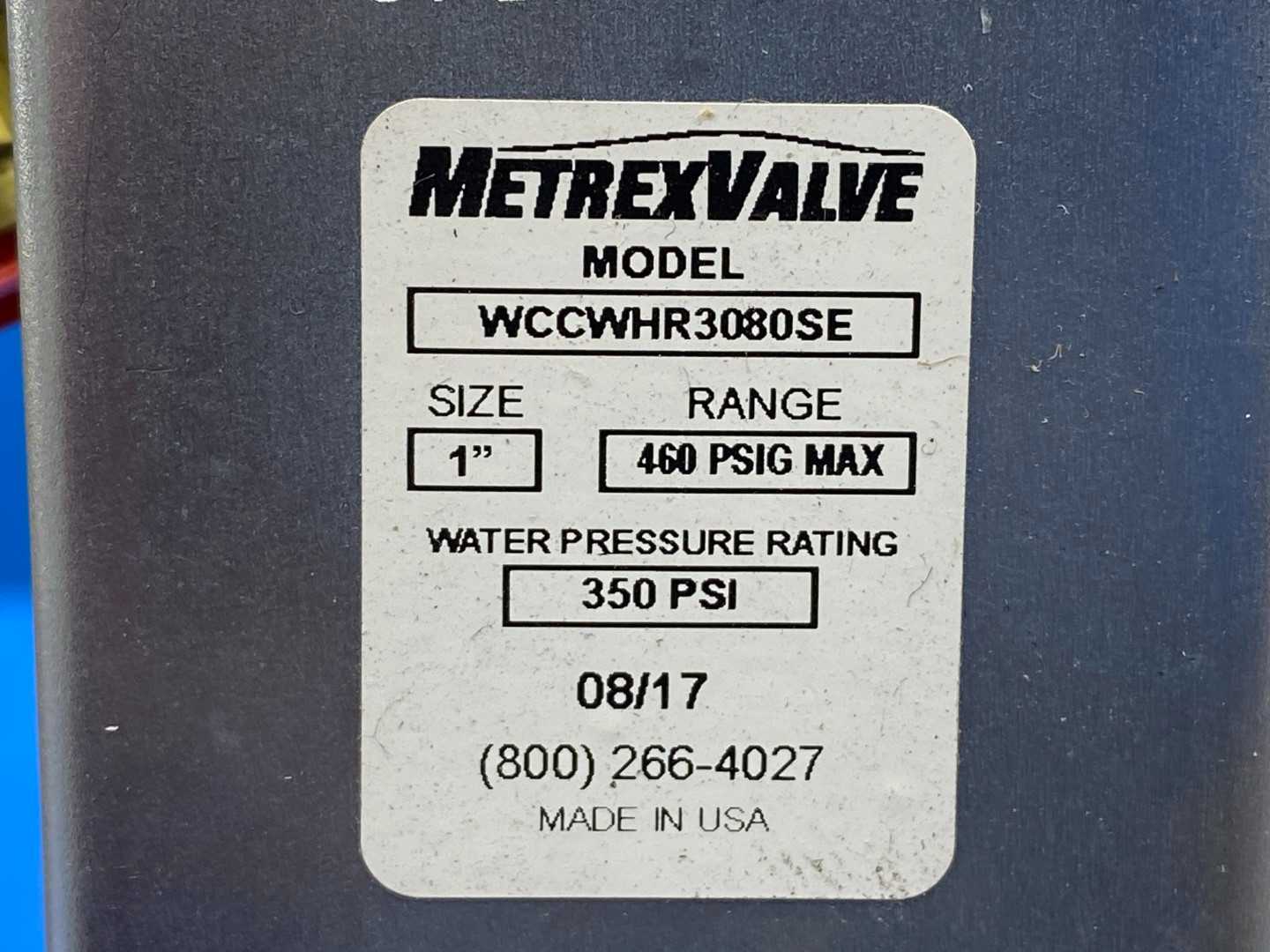 Metrex WCCWHR-3080SE Valve reg, 2-way, 1" 350P/410A