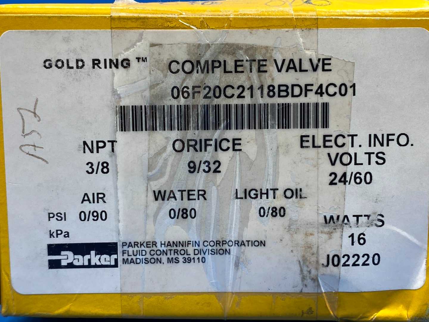 Parker Complete Valve,Fluid Control Division, 06F20C2118BDF4C01