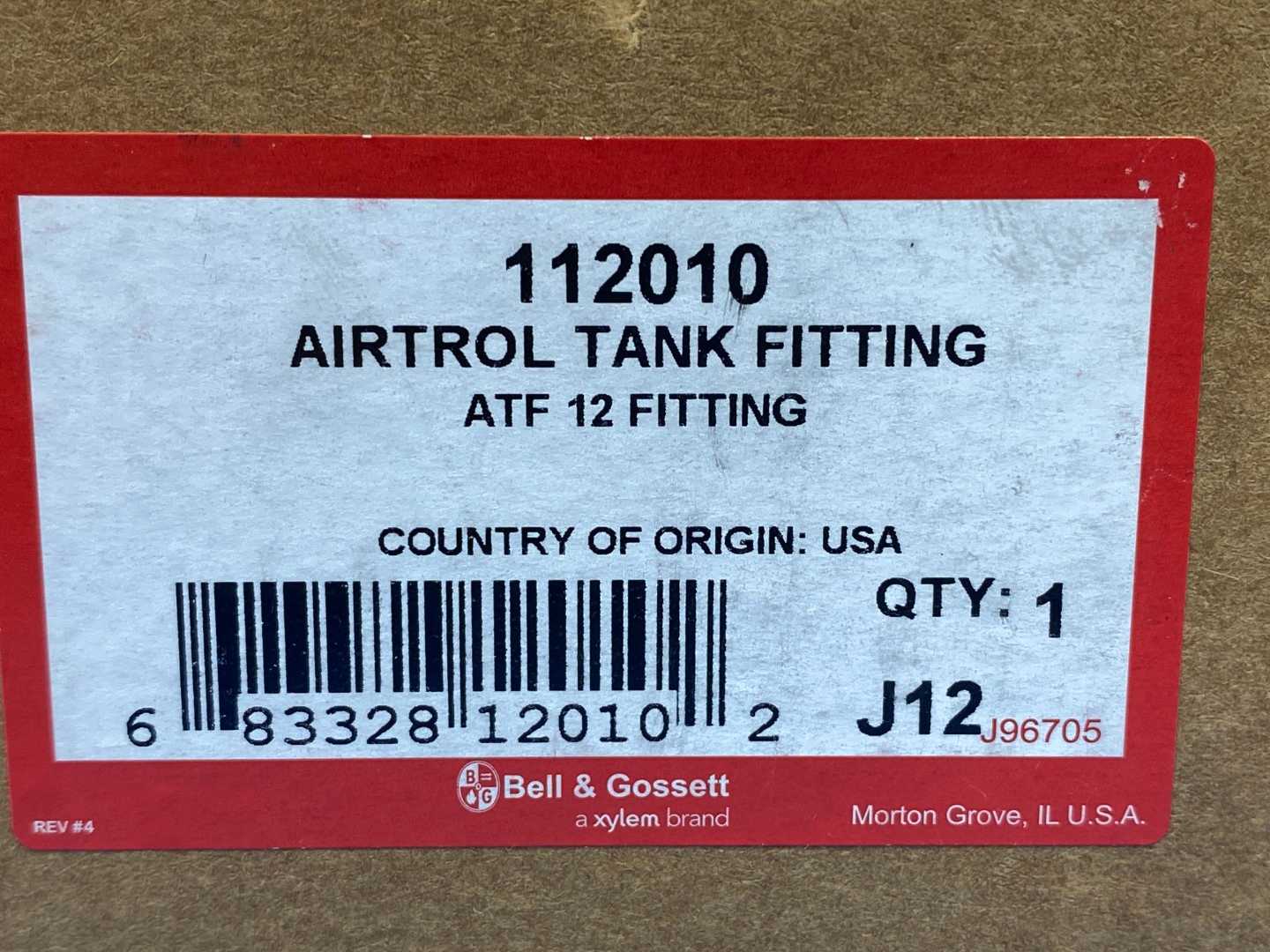 Bell & Gossett 112010, Airtrol Tank Fitting,(ATF) 12